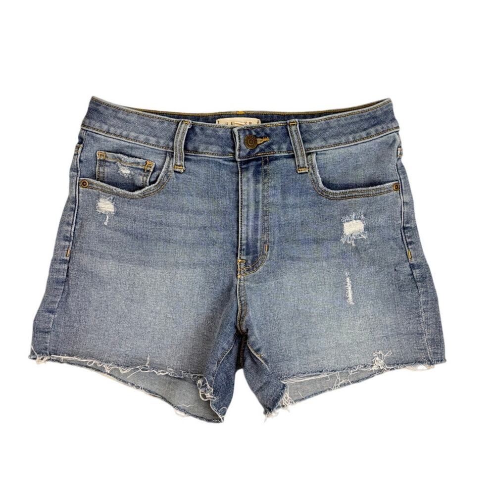 Francesca's Harper Heritage High Rise Denim Blue Jean Cutoff Shorts Size 27